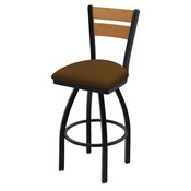 832 Thor Swivel Stool with Black Wrinkle Finish, Medium Back and Canter Thatch Seat, AGS-83225BWMedMpl001