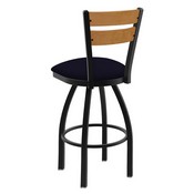 832 Thor Swivel Stool with Black Wrinkle Finish, Medium Back and Canter Twilight Seat, AGS-83225BWMedMpl002