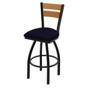 832 Thor Swivel Stool with Black Wrinkle Finish, Medium Back and Canter Twilight Seat, AGS-83225BWMedMpl002
