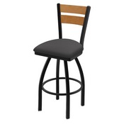 832 Thor Swivel Stool with Black Wrinkle Finish, Medium Back and Canter Storm Seat, AGS-83225BWMedMpl004