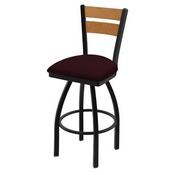 832 Thor Swivel Stool with Black Wrinkle Finish, Medium Back and Canter Bordeaux Seat, AGS-83225BWMedMpl005