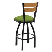 832 Thor Swivel Stool with Black Wrinkle Finish, Medium Back and Canter Kiwi Green Seat, AGS-83225BWMedMpl009