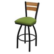 832 Thor Swivel Stool with Black Wrinkle Finish, Medium Back and Canter Kiwi Green Seat, AGS-83225BWMedMpl009
