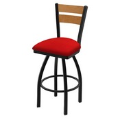 832 Thor Swivel Stool with Black Wrinkle Finish, Medium Back and Canter Red Seat, AGS-83225BWMedMpl011