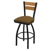 832 Thor Swivel Stool with Black Wrinkle Finish, Medium Back and Canter Saddle Seat, AGS-83225BWMedMpl012