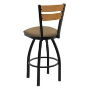 832 Thor Swivel Stool with Black Wrinkle Finish, Medium Back and Canter Sand Seat, AGS-83225BWMedMpl013