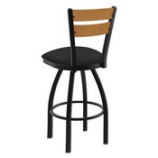 832 Thor Swivel Stool with Black Wrinkle Finish, Medium Back and Graph Coal Seat, AGS-83225BWMedMpl018