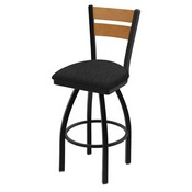 832 Thor Swivel Stool with Black Wrinkle Finish, Medium Back and Graph Coal Seat, AGS-83225BWMedMpl018
