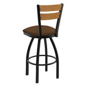 832 Thor Swivel Stool with Black Wrinkle Finish, Medium Back and Rein Thatch Seat, AGS-83225BWMedMpl026