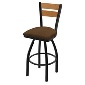 832 Thor Swivel Stool with Black Wrinkle Finish, Medium Back and Rein Thatch Seat, AGS-83225BWMedMpl026