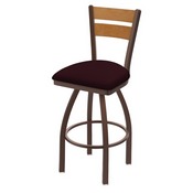 832 Thor Swivel Stool with Bronze Finish, Medium Back and Canter Bordeaux Seat, AGS-83225BZMedMpl005