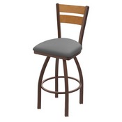 832 Thor Swivel Stool with Bronze Finish, Medium Back and Canter Folkstone Grey Seat, AGS-83225BZMedMpl007