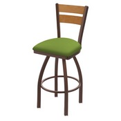 832 Thor Swivel Stool with Bronze Finish, Medium Back and Canter Kiwi Green Seat, AGS-83225BZMedMpl009