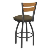832 Thor Swivel Stool with Pewter Finish, Medium Back and Graph Cork Seat, AGS-83225PWMedMpl017