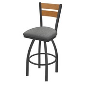 832 Thor Swivel Stool with Pewter Finish, Medium Back and Graph Alpine Seat, AGS-83225PWMedMpl020