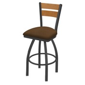 832 Thor Swivel Stool with Pewter Finish, Medium Back and Rein Thatch Seat, AGS-83225PWMedMpl026