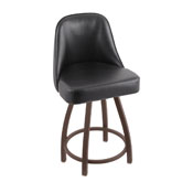 840 Grizzly Swivel Stool with Bronze Finish and Black Vinyl Seat, AGS-84025BZBlkVinyl