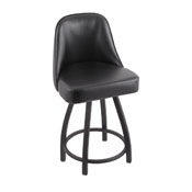 840 Grizzly Swivel Stool with Pewter Finish and Black Vinyl Seat, AGS-84025PWBlkVinyl