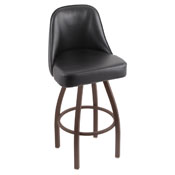 840 Grizzly Swivel Stool with Bronze Finish and Black Vinyl Seat, AGS-84025BZBlkVinyl