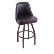 840 Grizzly Swivel Stool with Bronze Finish and Black Vinyl Seat, AGS-84025BZBlkVinyl