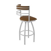 860 Hunter Swivel Stool with Anodized Nickel Finish and Canter Thatch Seat and Back, AGS-86025AN001