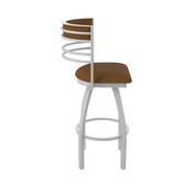 860 Hunter Swivel Stool with Anodized Nickel Finish and Canter Thatch Seat and Back, AGS-86025AN001