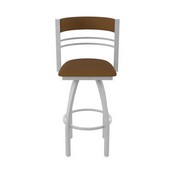 860 Hunter Swivel Stool with Anodized Nickel Finish and Canter Thatch Seat and Back, AGS-86025AN001