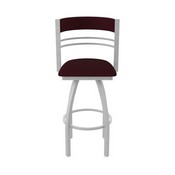860 Hunter Swivel Stool with Anodized Nickel Finish and Canter Bordeaux Seat and Back, AGS-86025AN005