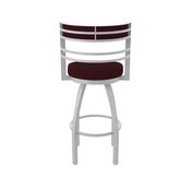 860 Hunter Swivel Stool with Anodized Nickel Finish and Canter Bordeaux Seat and Back, AGS-86025AN005