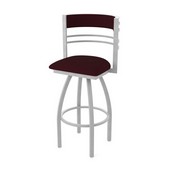 860 Hunter Swivel Stool with Anodized Nickel Finish and Canter Bordeaux Seat and Back, AGS-86025AN005