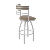 860 Hunter Swivel Stool with Anodized Nickel Finish and Canter Earth Seat and Back, AGS-86025AN006