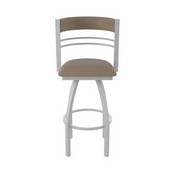 860 Hunter Swivel Stool with Anodized Nickel Finish and Canter Earth Seat and Back, AGS-86025AN006
