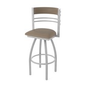 860 Hunter Swivel Stool with Anodized Nickel Finish and Canter Earth Seat and Back, AGS-86025AN006