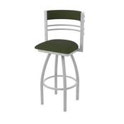 860 Hunter Swivel Stool with Anodized Nickel Finish and Canter Pine Seat and Back, AGS-86025AN010