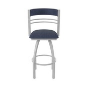 860 Hunter Swivel Stool with Anodized Nickel Finish and Graph Anchor Seat and Back, AGS-86025AN014