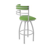 860 Hunter Swivel Stool with Anodized Nickel Finish and Graph Parrot Seat and Back, AGS-86025AN015