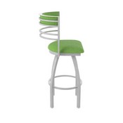 860 Hunter Swivel Stool with Anodized Nickel Finish and Graph Parrot Seat and Back, AGS-86025AN015