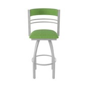 860 Hunter Swivel Stool with Anodized Nickel Finish and Graph Parrot Seat and Back, AGS-86025AN015