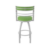 860 Hunter Swivel Stool with Anodized Nickel Finish and Graph Parrot Seat and Back, AGS-86025AN015