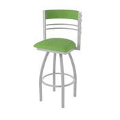 860 Hunter Swivel Stool with Anodized Nickel Finish and Graph Parrot Seat and Back, AGS-86025AN015