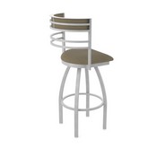 860 Hunter Swivel Stool with Anodized Nickel Finish and Graph Cork Seat and Back, AGS-86025AN017