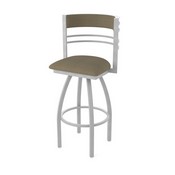 860 Hunter Swivel Stool with Anodized Nickel Finish and Graph Cork Seat and Back, AGS-86025AN017