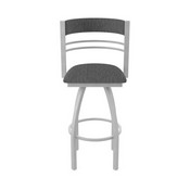 860 Hunter Swivel Stool with Anodized Nickel Finish and Graph Coal Seat and Back, AGS-86025AN018