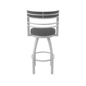 860 Hunter Swivel Stool with Anodized Nickel Finish and Graph Coal Seat and Back, AGS-86025AN018
