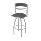 860 Hunter Swivel Stool with Anodized Nickel Finish and Graph Coal Seat and Back, AGS-86025AN018