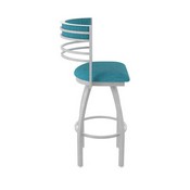 860 Hunter Swivel Stool with Anodized Nickel Finish and Graph Tidal Seat and Back, AGS-86025AN022