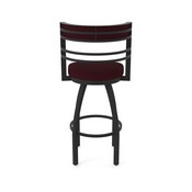 860 Hunter Swivel Stool with Black Wrinkle Finish and Canter Bordeaux Seat and Back, AGS-86025BW005