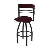 860 Hunter Swivel Stool with Black Wrinkle Finish and Canter Bordeaux Seat and Back, AGS-86025BW005