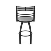 860 Hunter Swivel Stool with Black Wrinkle Finish and Canter Folkstone Grey Seat and Back, AGS-86025BW007