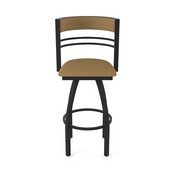 860 Hunter Swivel Stool with Black Wrinkle Finish and Canter Saddle Seat and Back, AGS-86025BW012